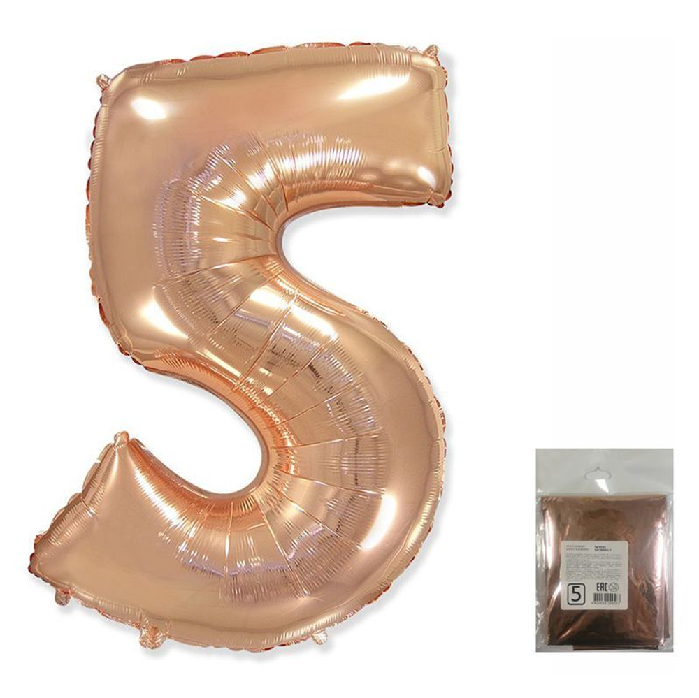 Ф ЦИФРА 5  40" Розовое золото