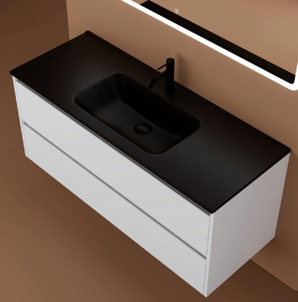 Тумба подвесная SANCOS Libra 1190х450х500, c двумя ящиками оснащенными доводчиками, белый глянец , арт. LB120-1W