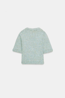 ZARA ДЖЕМПЕР С КОРОТКИМИ РУКАВАМИ, СЕРЫЙ