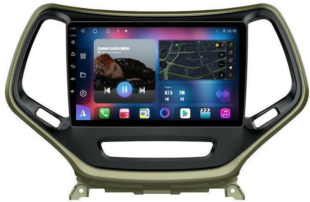 Магнитола для Jeep Cherokee 2014+ - FarCar 608M монитор 10" QLED на Android 13, 8 ядер (TS18), CarPlay, 4G SIM-слот