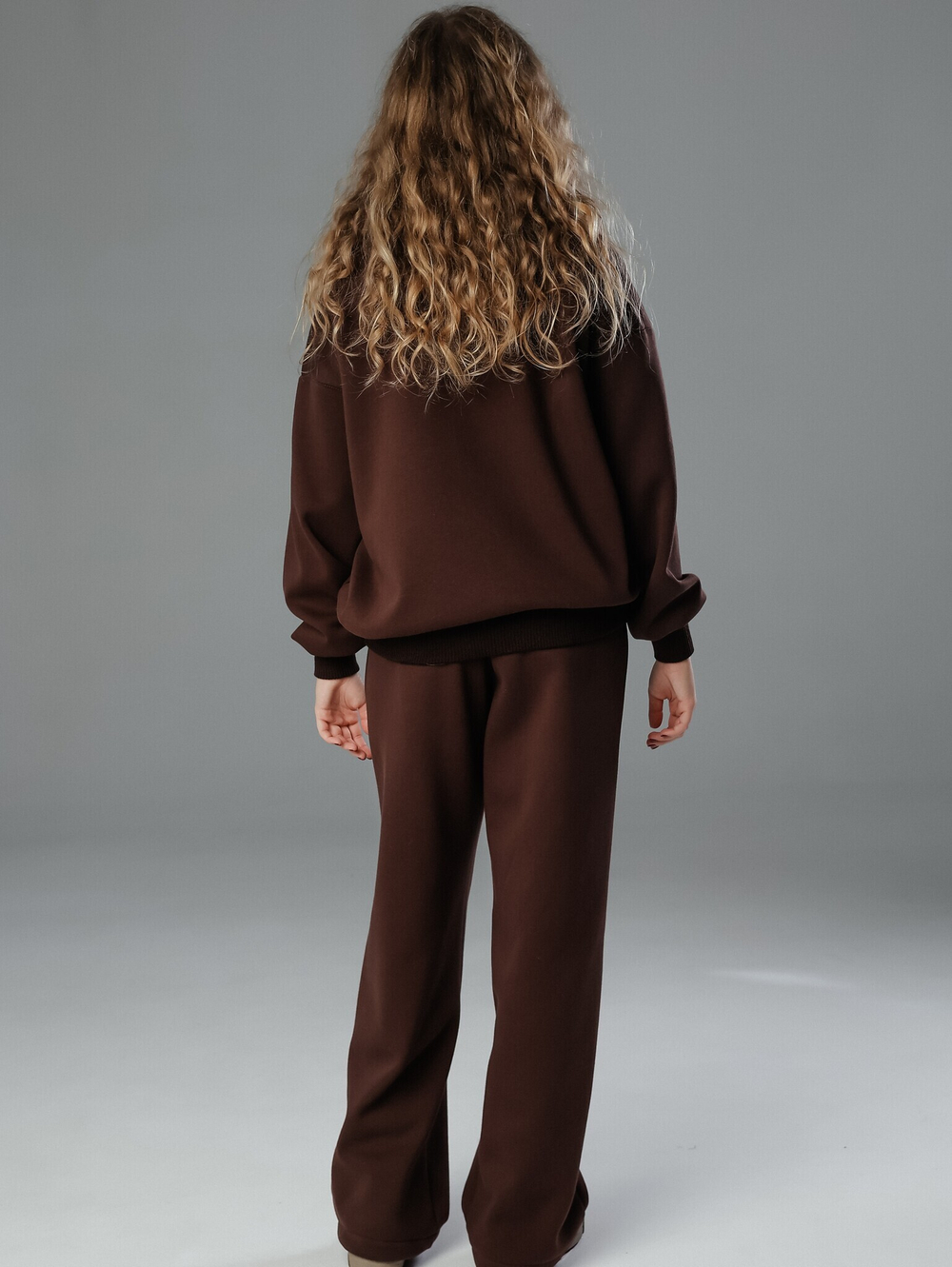 Свитшот с молнией шоколадного цвета unisex