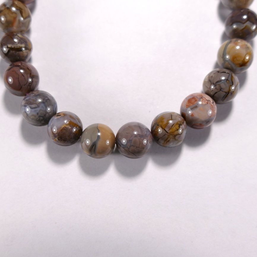 Бусина из агата Алашанского, рисунчатого, шар гладкий 8 мм