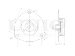 Опора амортизатора задняя UNIO RMP-13099