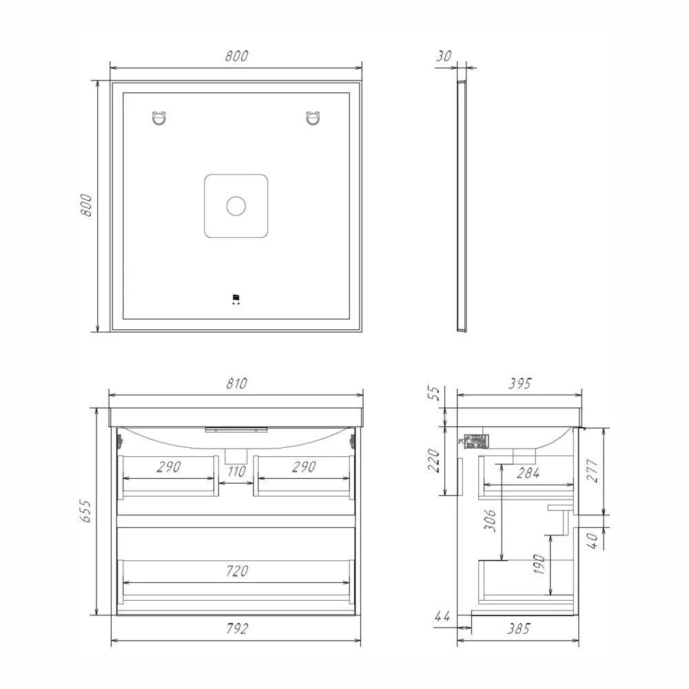 Подвесная тумба-умывальник Comforty Селенга-80 серый шелк с раковиной CF19696BX-80