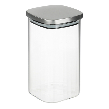 VETTA Рельеф Банка для хранения с металлической крышкой 1400мл, 18х10см, стекло
