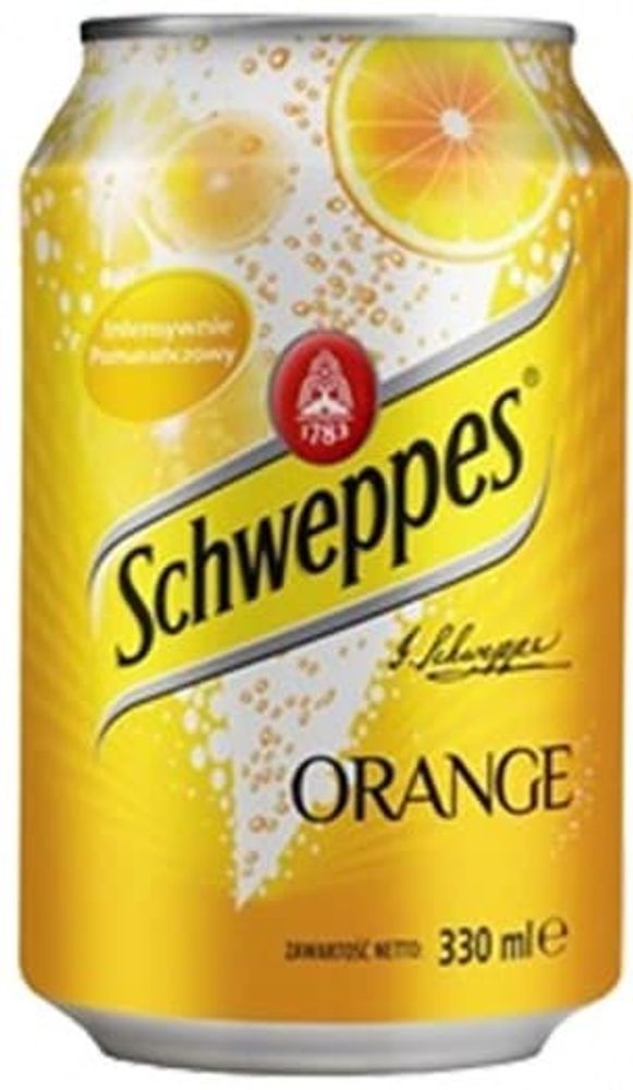 Газированный напиток Швепс Апельсин / Schweppes Orange 0.33 - банка