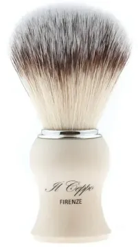 Помазок для бритья IL Ceppo, пластик, синтетический ворс, рукоять - белый глянцевый цвет