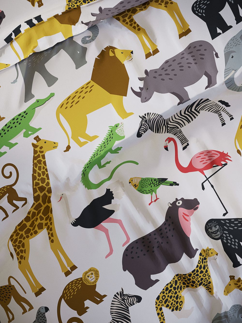 Наволочка комплект 2шт перкаль Сказка "Зоопарк" 50x70 см на молнии