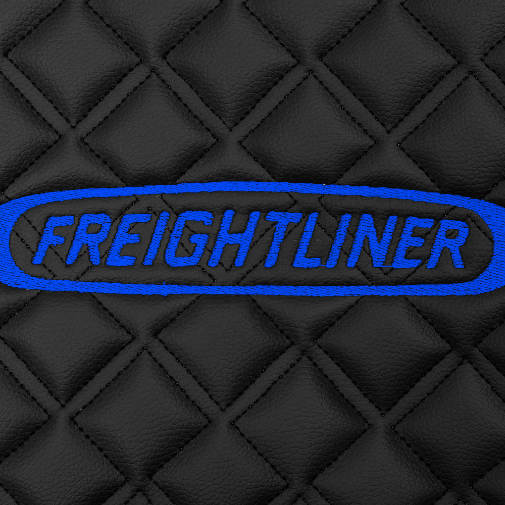 Ковры FREIGHTLINER CENTRY (механика) (экокожа, черный, синий кант, синяя вышивка)