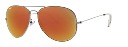 Стильные фирменные высококачественные американские мужские солнцезащитные очки серебристые из металла с коричневыми стёклами Zippo OB36-07 в мешочке и коробке