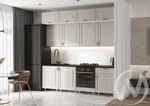 Кухня Престиж 2;4м (белый/браш лайт грей/кастилло темный)