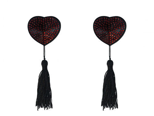 Черно-красные пэстисы-сердечки Evans с кисточками