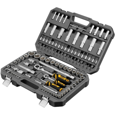 Набор инструментов, 1/2", 1/4", CrV, S2, пластиковый кейс, 109 предметов// Denzel [15814]