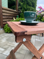 Журнальный столик, 38х38х44, Петра, стол складной, садовый стол, деревянный, коричневый бейц, Dipriz