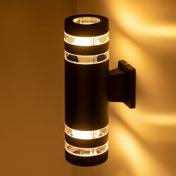 Светильник уличный настенный ЭРА «Адрия» GBW-102-BL-0300 230В 2хЕ27 max 30Вт IP54 300х150x90 вверх/вниз черный | Садово-парковые светильники