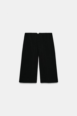 ZARА ДЛИННЫЕ БЕРМУДЫ С ВЫСОКОЙ ПОСАДКОЙ, ЧЕРНЫЙ