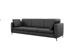 Brasco Диван трехместный BRS-3 Nappa 999/Металл Черный 2450*800*840