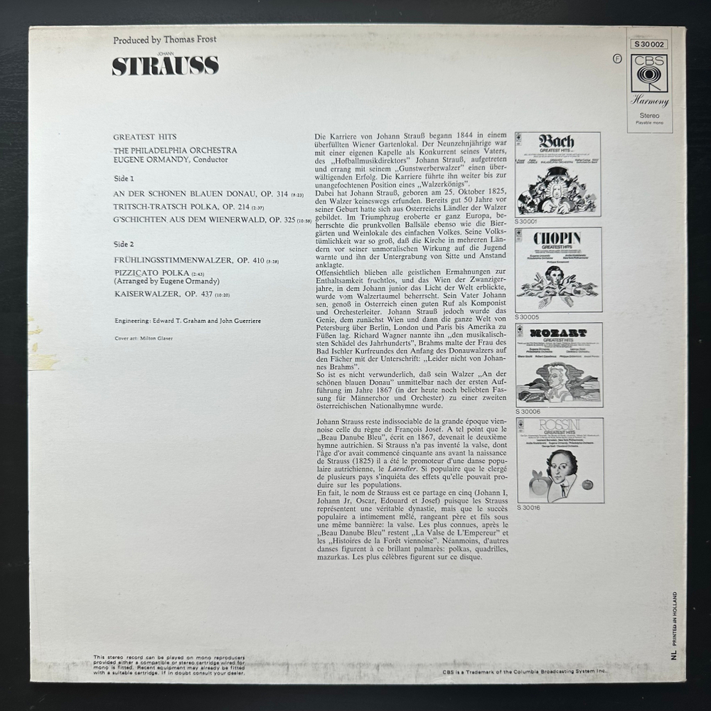 Johann Strauss - Greatest Hits (Голландия 1971г.)