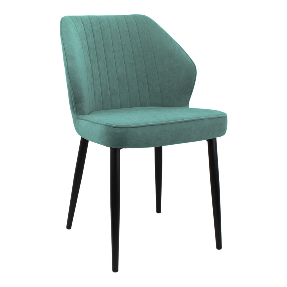 Стул "Берг" (арт. 323), велюр Бренди В15 мятный, ножки круглые черные