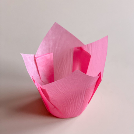 Форма бумажная "Тюльпан", цвет розовый, 12 шт