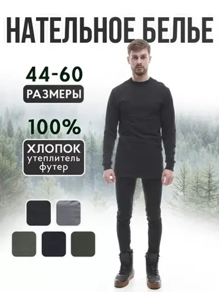 Нательное термобельё утепленное с начесом черное (Цена договорная)