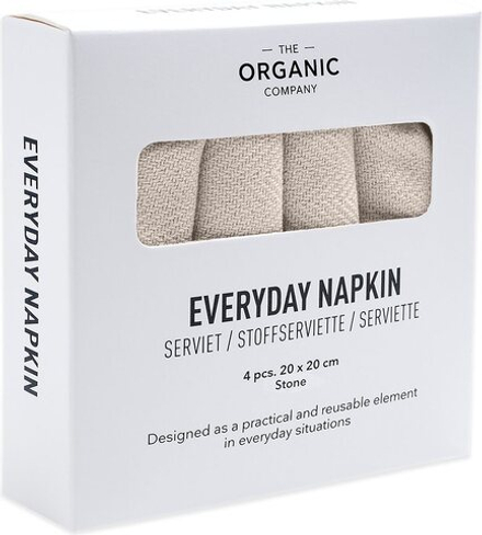 Набор тканевых салфеток The Organic Company Serwetki Everyday, 4 шт., хлопок, 20 20 см, бежевая