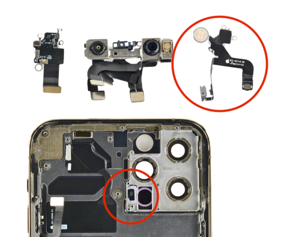 Замена микрофона и фонарика вспышки (основной камеры) на iPhone 12 Pro