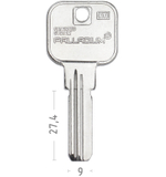 Заготовка вертикального ключа 10385 Palladium 2J60 3паза (27,4*9*2,8) КНР