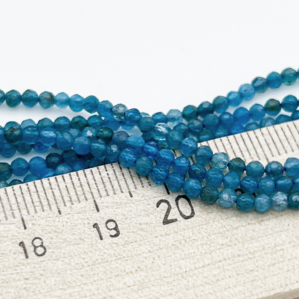 Бусины Апатит граненый, размер 2,2-2,3 мм, цена за нить 38 см