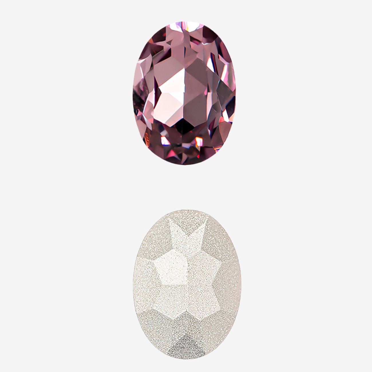 Кристалл Овал (Oval Fancy Stone), оттенок "Вересковый"/"Heather", 14*10мм