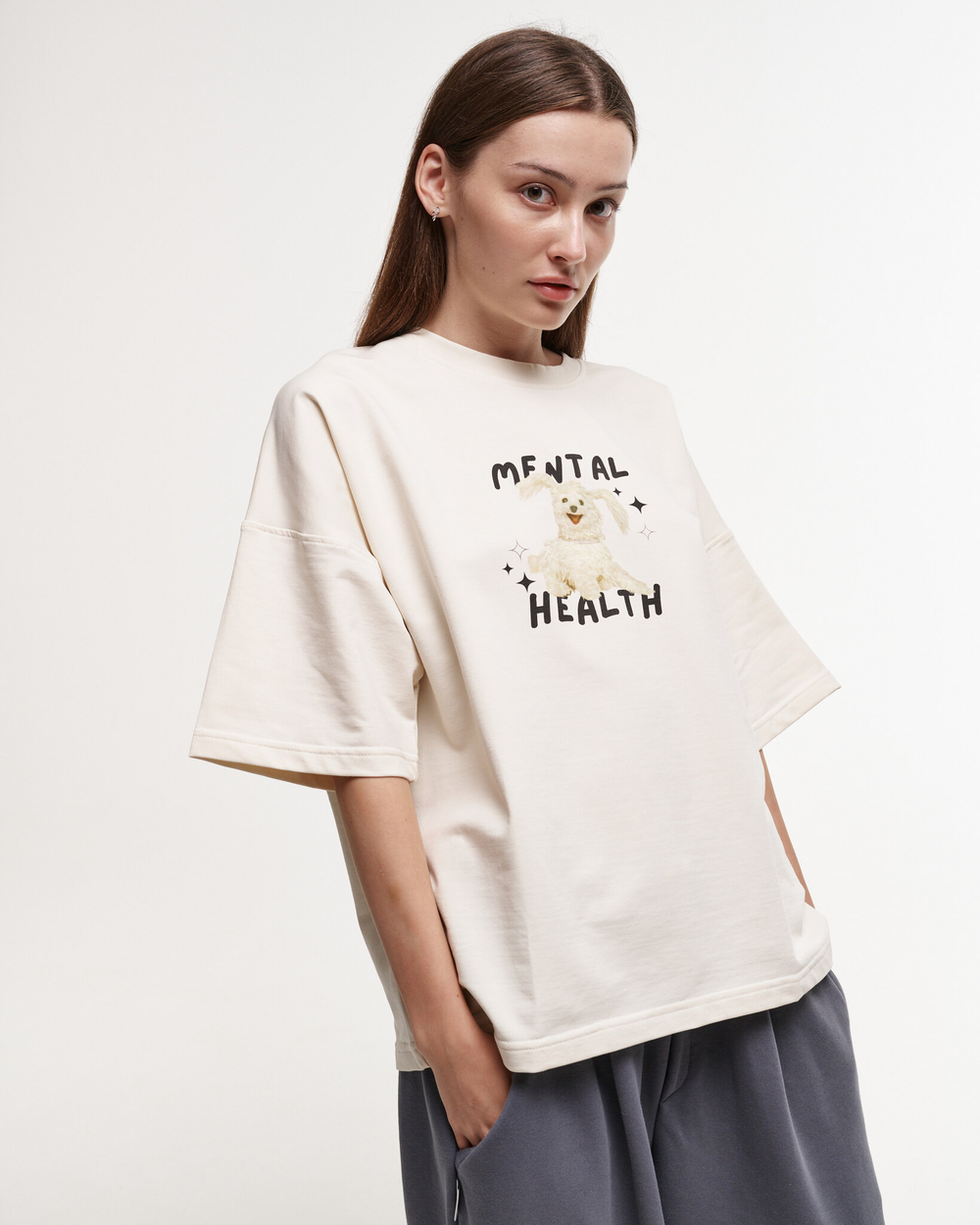 T-shirt MENTAL HEALTH Coconut Milk