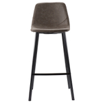 Стул барный Bergenson Bjorn Hugh, экокожа, серо-коричневый