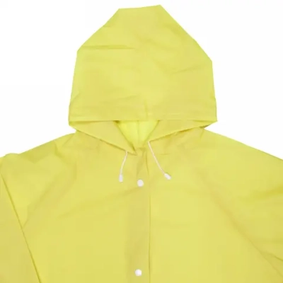 Дождевик-плащ 110 Мкрн 115*65см «Macarons» с капюшоном и завязками, на кнопках, желтый ДоброСад