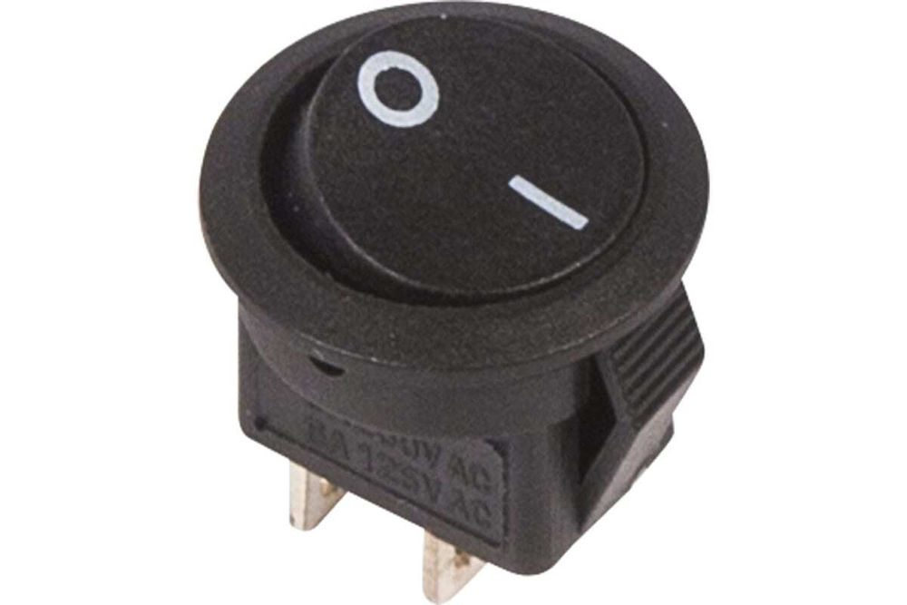 Клавишный круглый выключатель REXANT 250v 3а (2с) on-off черный micro (rwb-105, sc-214) 36-2510