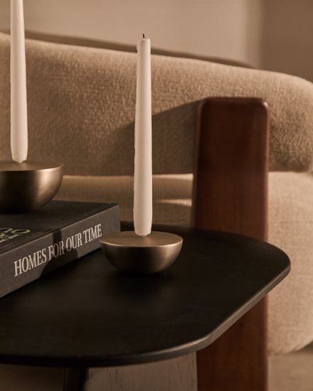 Маленький подсвечник Quira из серебристой стали