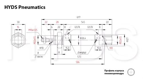 DSNU-25-480-PPV-A Пневмоцилиндр