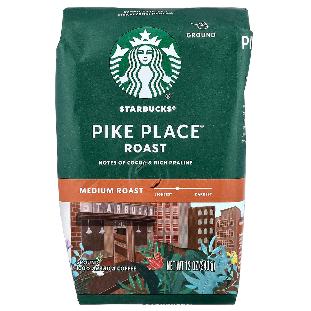 Starbucks, Pike Place®, кофе, молотый, средней обжарки, 340 г (12 унций)