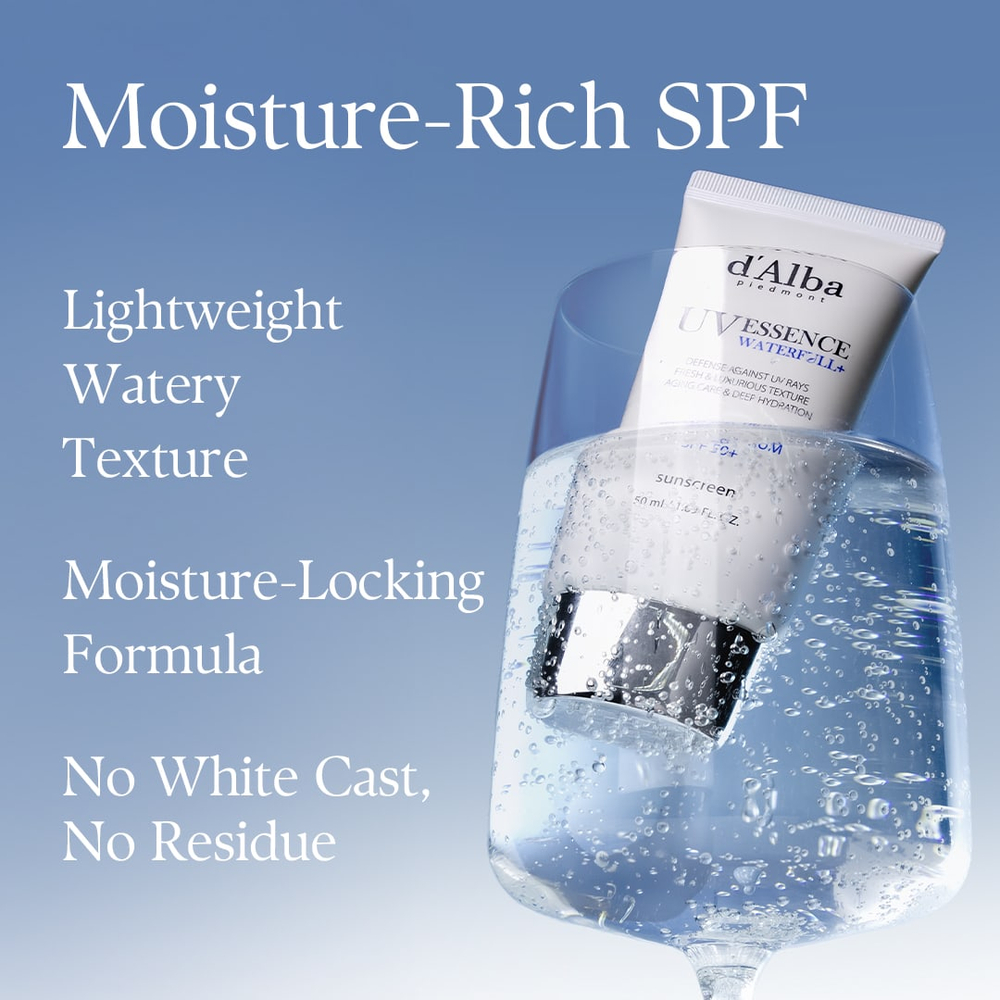 d'Alba, UV Essence Waterfull + Sunscreen, SPF 50+, 50 мл (1,69 жидк. Унции)