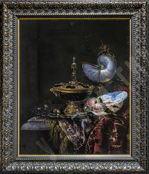 Кальф, Виллем. Роскошный натюрморт с сахарницей Гольбейна. Копия. Масло.