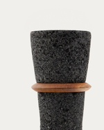 Naro Ваза из камня с кольцевыми деталями 30 см