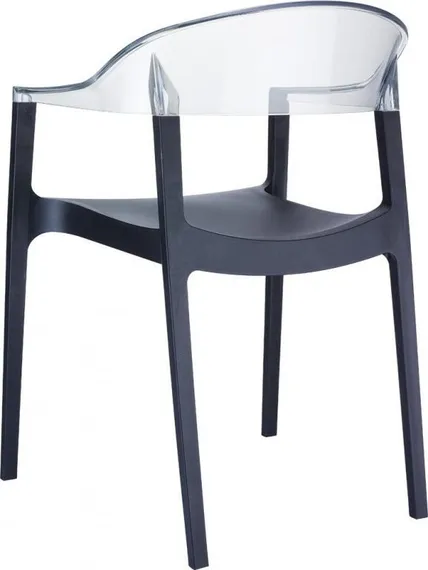 Стул Carmen черный с прозрачной спинкой | Siesta Contract | Турция