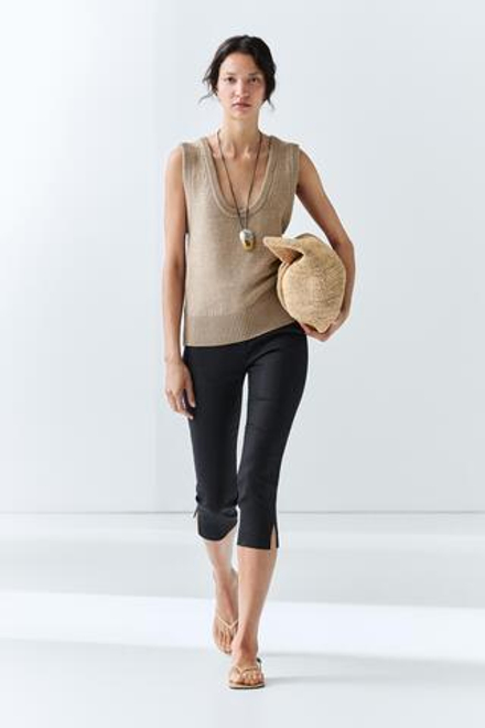 Massimo Dutti Легкие льняные брюки, темно-синий