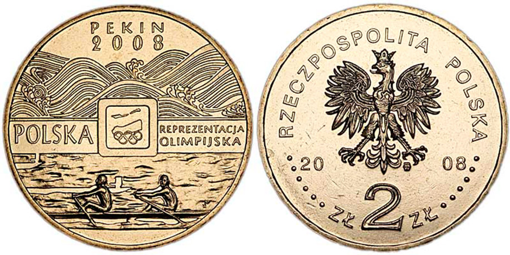 Польша 2 злотых, 2008 XXIX летние Олимпийские игры, Пекин 2008 aUNC