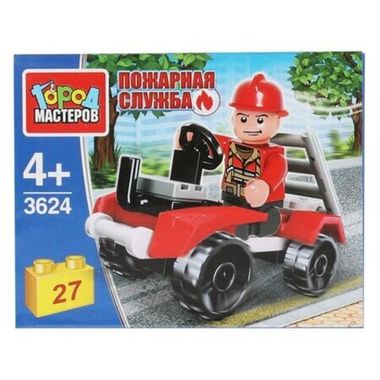 Симба/Конструктор/Пластик//Пожарник на машине, 27дет./