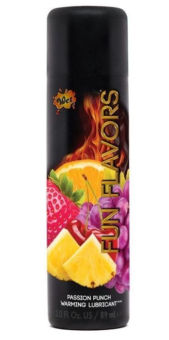 Разогревающий лубрикант Fun Flavors  4-in-1 Passion Punch с ароматом фруктов - 89 мл.