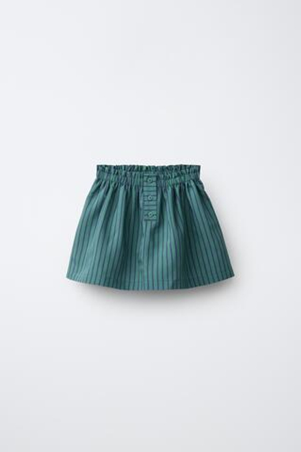 ZARA ЮБКА-ШОРТЫ ИЗ МОДАЛА В ПОЛОСКУ, УТИНО-СИНИЙ