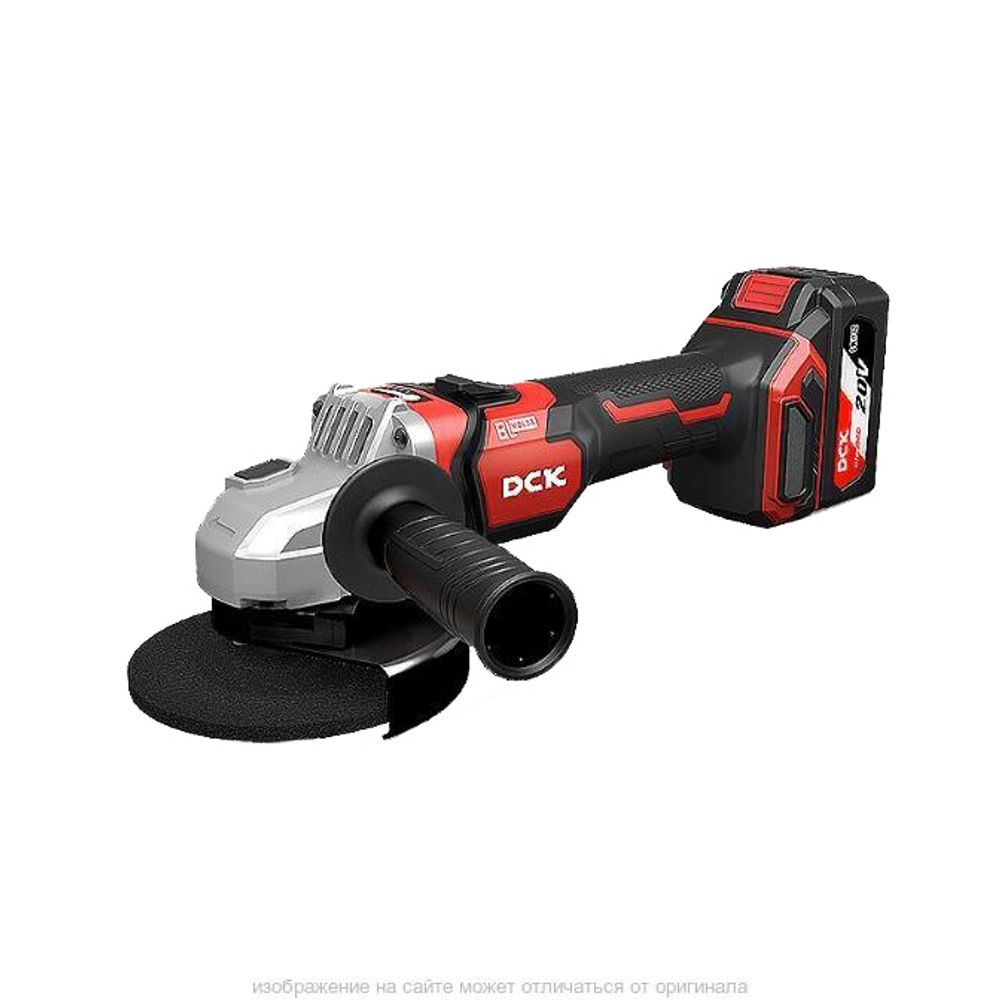 DCK (KDSM04-125(TYPE FK)) Машина шлифовальная угловая аккумуляторная бесщеточная, 125мм, 2*5АА/ч, 9000 об/мин