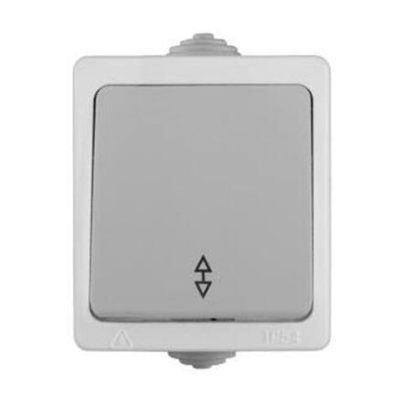 Выключатель одноклавишный проходной "UNIVersal" серия "Аллегро", IP-54, о/у, 10А, 220В, серый (еврос