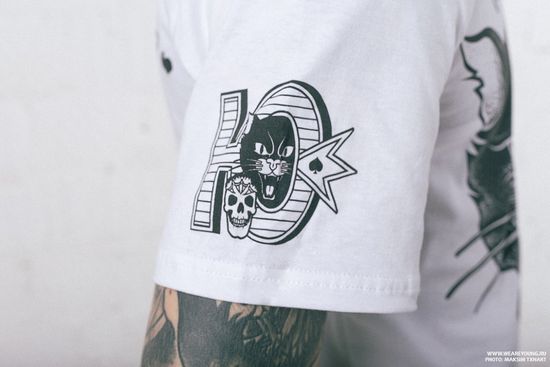 Футболка ЮНОСТЬ Кот Назад пути нет Белый