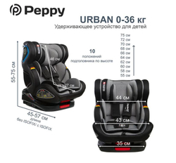 Автокресло Peppy Urban Isofix (Iron)